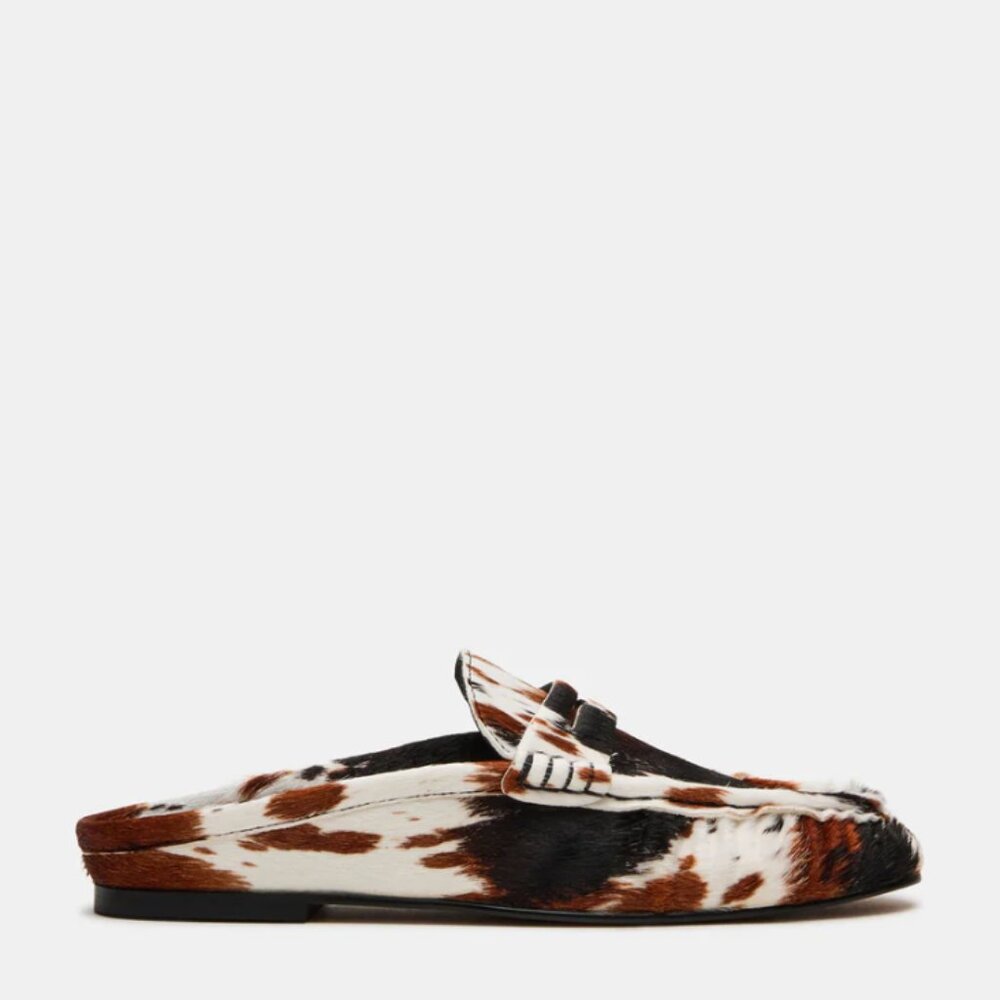 BRAND NEW Steve Madden RAFE BROWN COW PRINT Mules Size 10